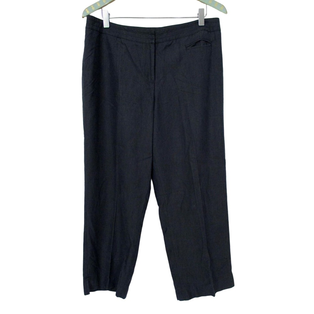 J Jill Crop Pants Womens 12 Genuine Fit at Waist Gray Straight Leg Career 33x24